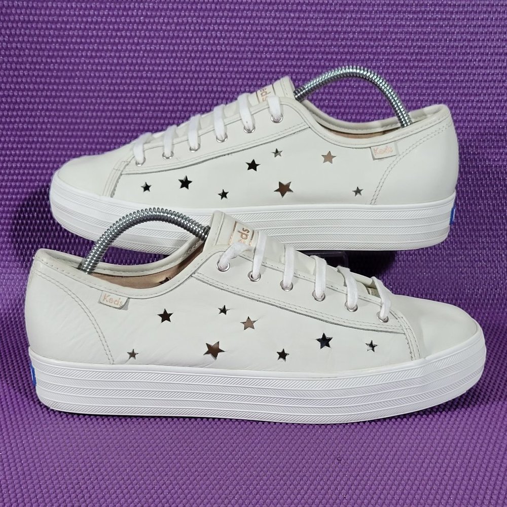 Keds Triple Kick Star Cream Leather Sneakers Women'… Gem